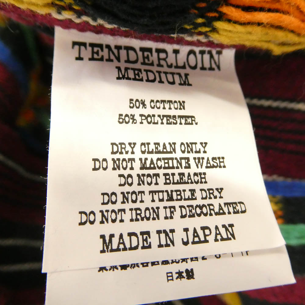 TENDERLOIN テンダーロイン 16AW T-GTM STAND SHT グアテマラ柄 スタンドカラー 長袖シャツ バーガンディ バーガンディ系 M【極上美品】【中古】