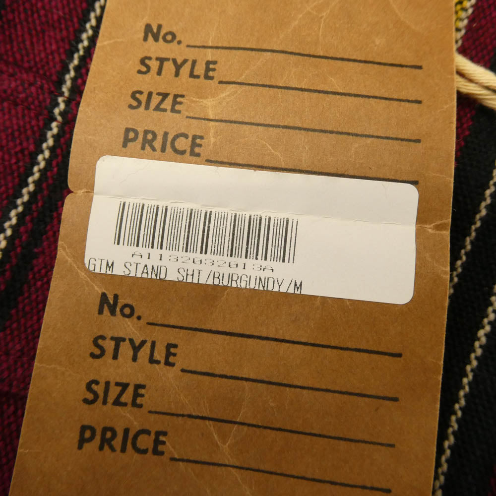 TENDERLOIN テンダーロイン 16AW T-GTM STAND SHT グアテマラ柄 スタンドカラー 長袖シャツ バーガンディ バーガンディ系 M【極上美品】【中古】