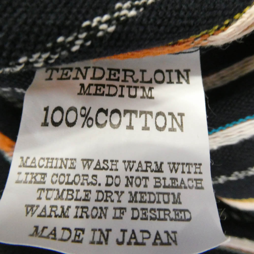 TENDERLOIN テンダーロイン T-NATVIE SHT ネイティブ柄 ストライプ 長袖シャツ ネイビー ネイビー系 M【極上美品】【中古】