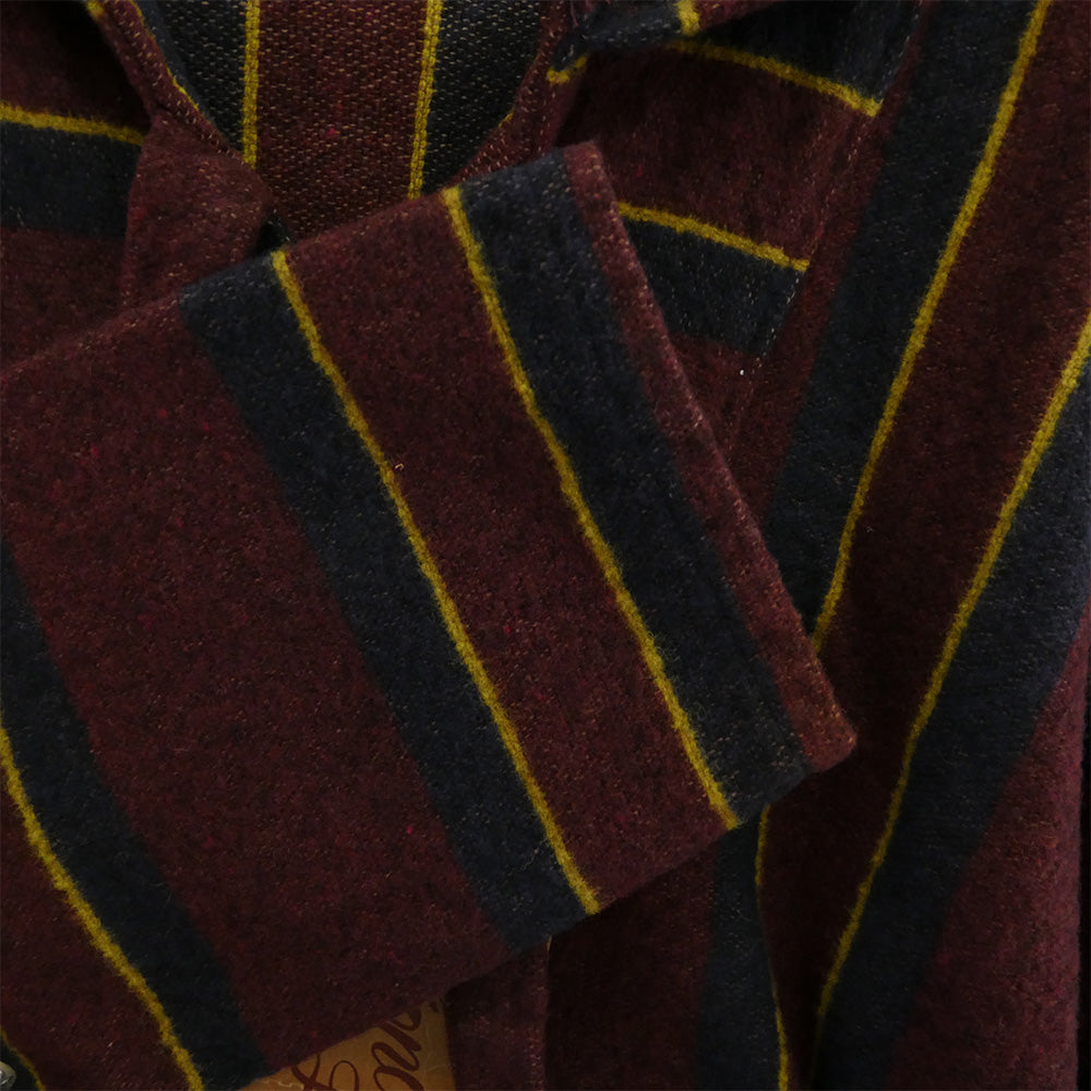 TENDERLOIN テンダーロイン 12AW T-BAJA PARKA ストライプ ブランケット メキシカン プルオーバーパーカー バーガンディ エンジ系 M【極上美品】【中古】