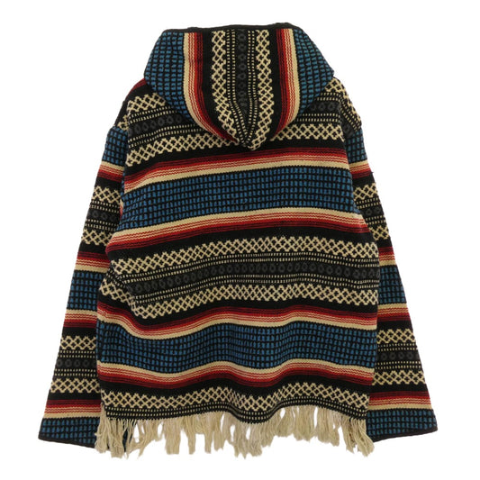 TENDERLOIN テンダーロイン 15SS T-RUG PARKA ラグ パーカー ネイティブ 総柄 裾フリンジ フーディー ジップアップ ジャケット M【美品】【中古】
