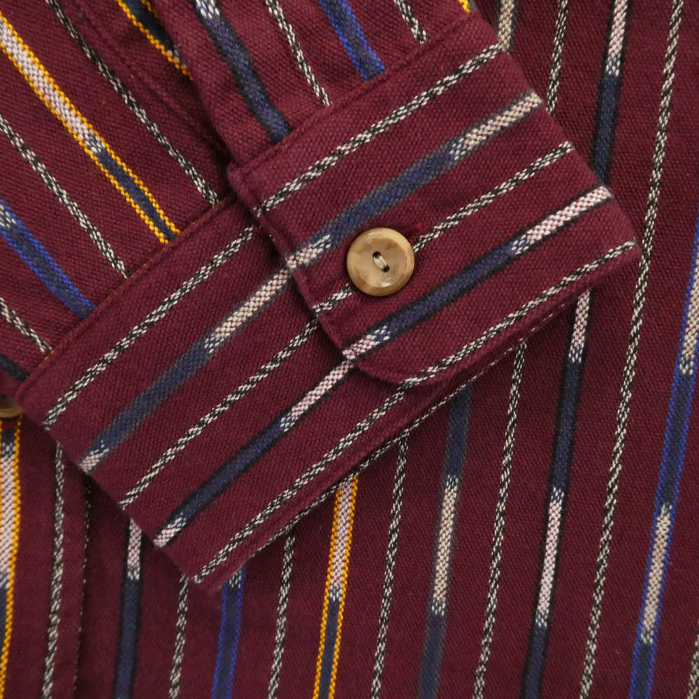 TENDERLOIN テンダーロイン 本店限定 T-NATVIE SHT ネイティブ柄 ストライプ 長袖シャツ バーガンディ バーガンディ系 M【極上美品】【中古】