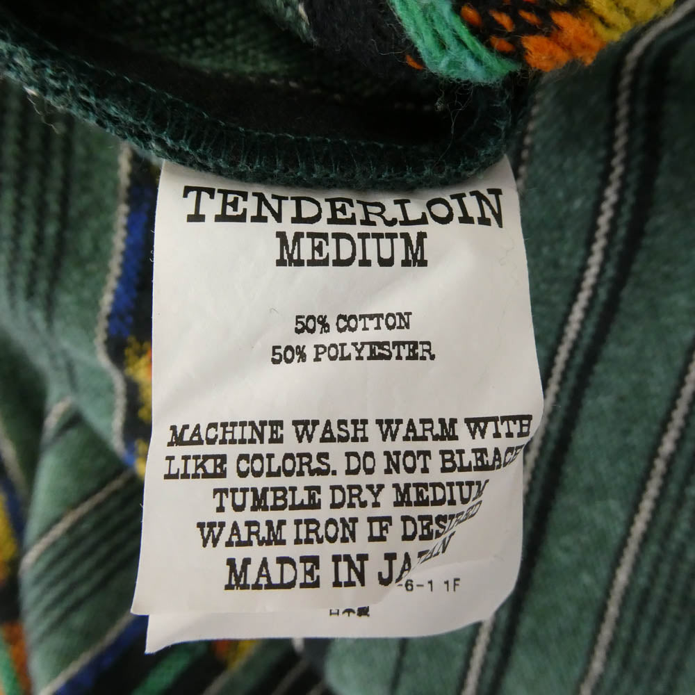TENDERLOIN テンダーロイン 15SS T-GTM PARKA グアテマラ柄 プルオーバーパーカー フーディー グリーン系 M【美品】【中古】
