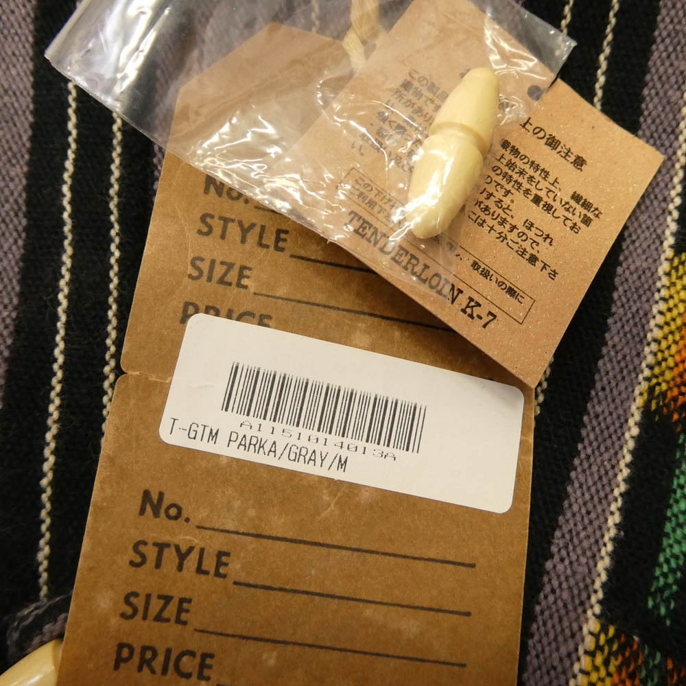 TENDERLOIN テンダーロイン 15SS T-GTM PARKA グアテマラ柄 トグルボタン パーカー フーディー グレー系 M【美品】【中古】
