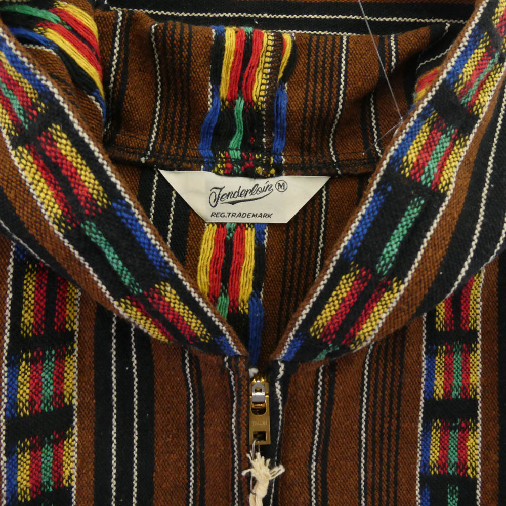TENDERLOIN テンダーロイン 14SS T-GTM PARKER ZIP ネイティブ ジップアップ ジャケット フーディ TALON ZIP BROWN ブラウン系 M【美品】【中古】