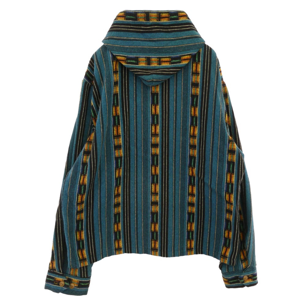 TENDERLOIN テンダーロイン 14SS T-GTM PARKER ZIP ネイティブ ジップアップ ジャケット フーディ TALON ZIP TURQUISE ブルー系 M【美品】【中古】