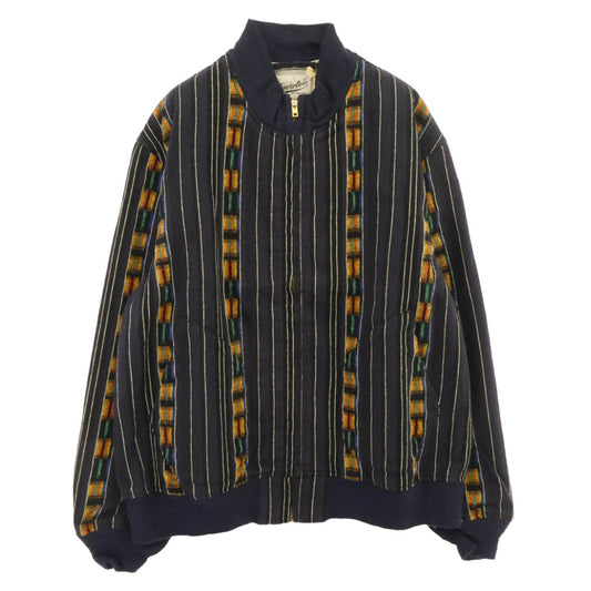 TENDERLOIN テンダーロイン 14AW T-GTM JKT ZIP グアテマラ柄 ジップアップ ブルゾン ジャケット ネイビー系 M【美品】【中古】