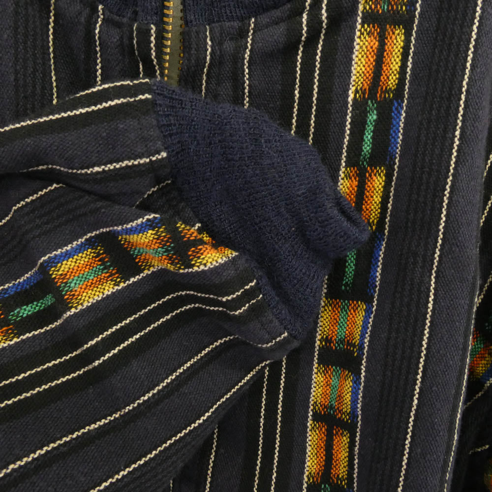 TENDERLOIN テンダーロイン 14AW T-GTM JKT ZIP グアテマラ柄 ジップアップ ブルゾン ジャケット ネイビー系 M【美品】【中古】