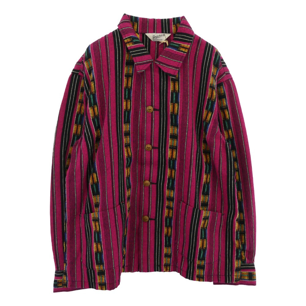 TENDERLOIN テンダーロイン 14SS T-GTM JKT グアテマラ柄 オープンカラー シャツジャケット ピンク ピンク系 M【極上美品】【中古】