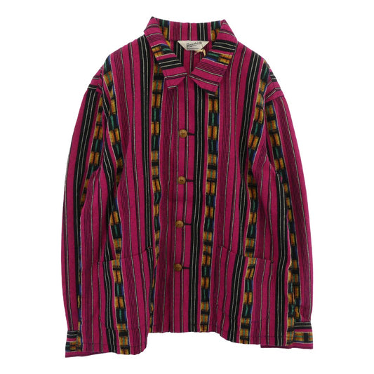 TENDERLOIN テンダーロイン 14SS T-GTM JKT グアテマラ柄 オープンカラー シャツジャケット ピンク ピンク系 M【極上美品】【中古】
