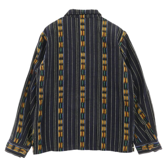 TENDERLOIN テンダーロイン 14SS T-GTM JKT グアテマラ柄 オープンカラー シャツジャケット ネイビー ネイビー系 M【美品】【中古】