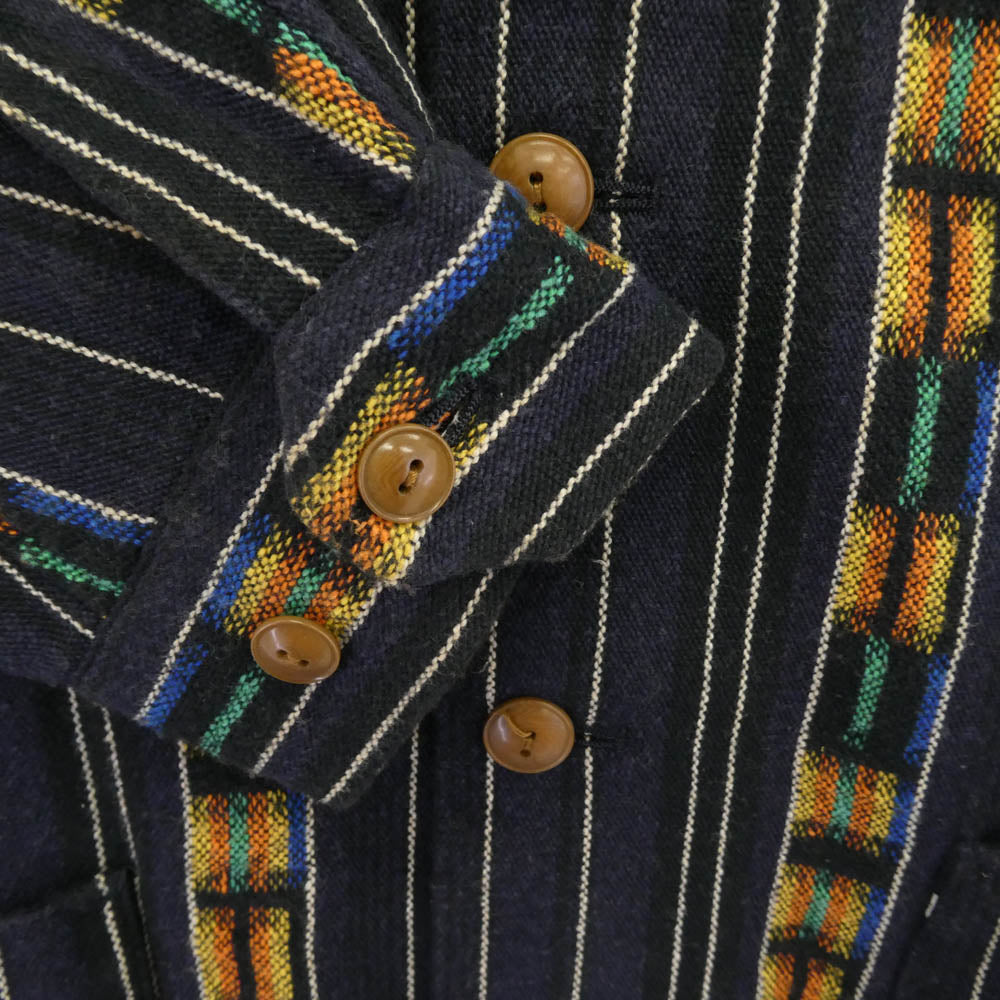 TENDERLOIN テンダーロイン 14SS T-GTM JKT グアテマラ柄 オープンカラー シャツジャケット ネイビー ネイビー系 M【美品】【中古】