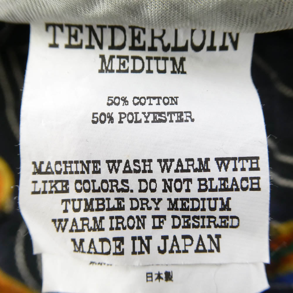 TENDERLOIN テンダーロイン 14SS T-GTM JKT グアテマラ柄 オープンカラー シャツジャケット ネイビー ネイビー系 M【美品】【中古】