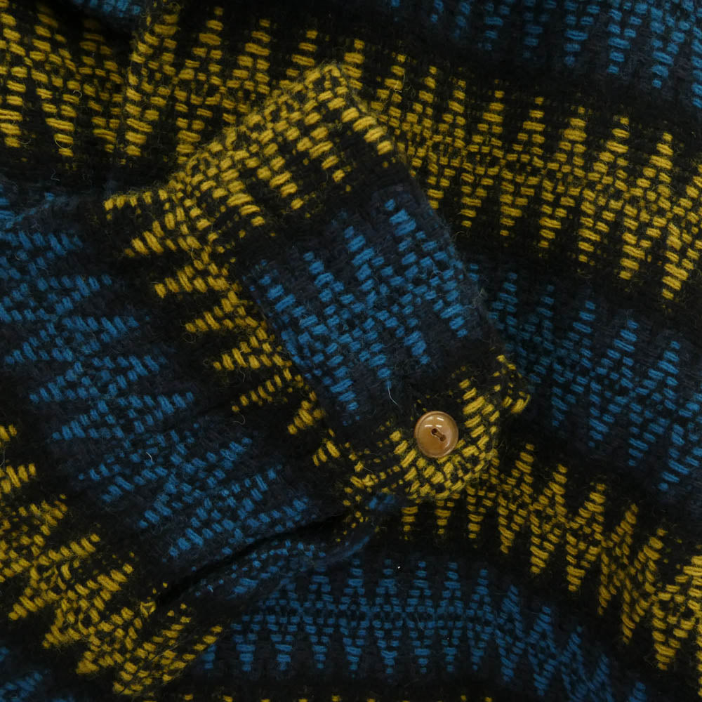 TENDERLOIN テンダーロイン T-INDIAN JKT インディアン ネイティブ 総柄 ウール ニット ジャケット ブルー系 M【美品】【中古】