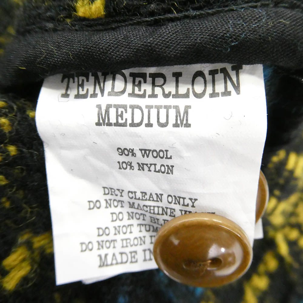 TENDERLOIN テンダーロイン T-INDIAN JKT インディアン ネイティブ 総柄 ウール ニット ジャケット ブルー系 M【美品】【中古】