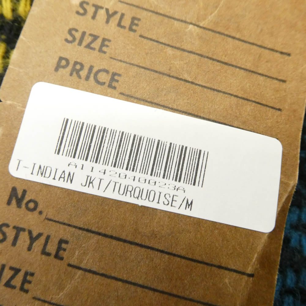 TENDERLOIN テンダーロイン T-INDIAN JKT インディアン ネイティブ 総柄 ウール ニット ジャケット ブルー系 M【美品】【中古】