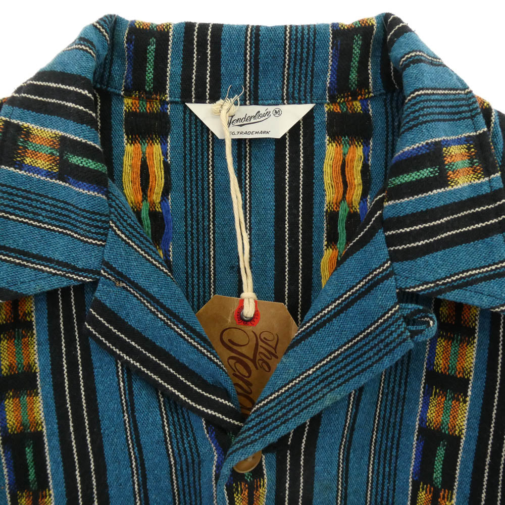 TENDERLOIN テンダーロイン 14SS T-GTM JKT グアテマラ柄 オープンカラー シャツジャケット ターコイズ ターコイズ系 M【極上美品】【中古】