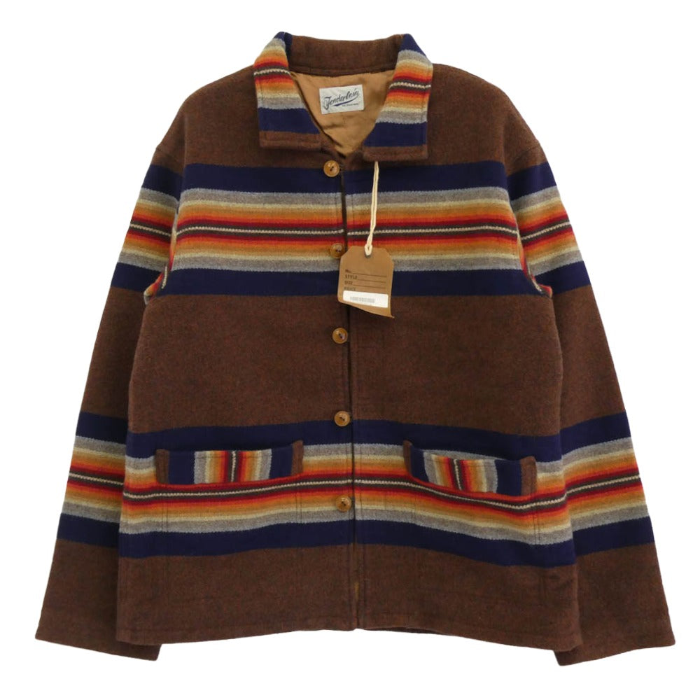 TENDERLOIN テンダーロイン 15AW T-RUG JKT カシミヤ混 ラグ ジャケット ダークブラウン系 マルチカラー系 M【美品】【中古】