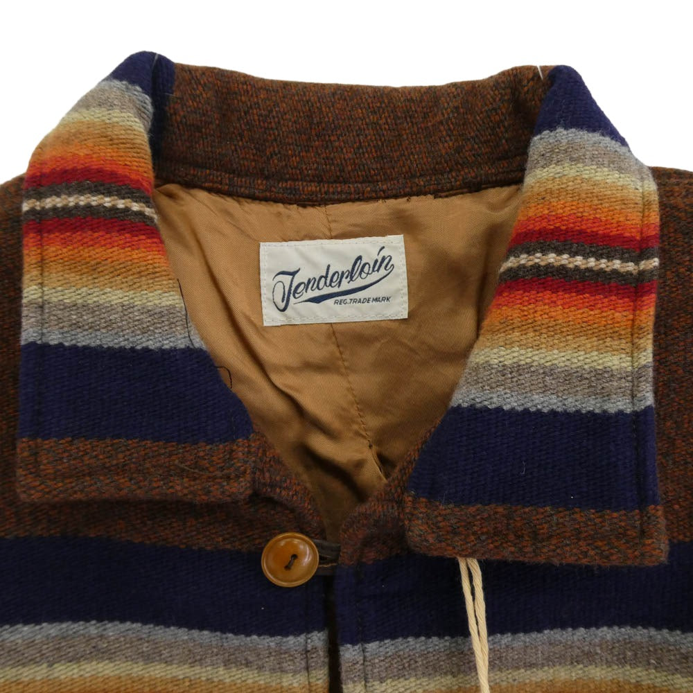 TENDERLOIN テンダーロイン 15AW T-RUG JKT カシミヤ混 ラグ ジャケット ダークブラウン系 マルチカラー系 M【美品】【中古】