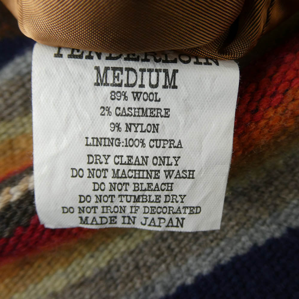 TENDERLOIN テンダーロイン 15AW T-RUG JKT カシミヤ混 ラグ ジャケット ダークブラウン系 マルチカラー系 M【美品】【中古】