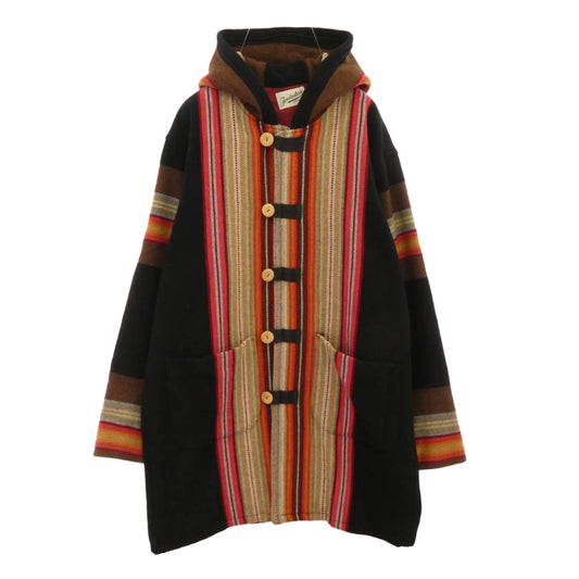 TENDERLOIN テンダーロイン 14SS T-BOHO COAT ネイティブラグ ストライプ柄 カシミヤ混 ウールコート M【美品】【中古】