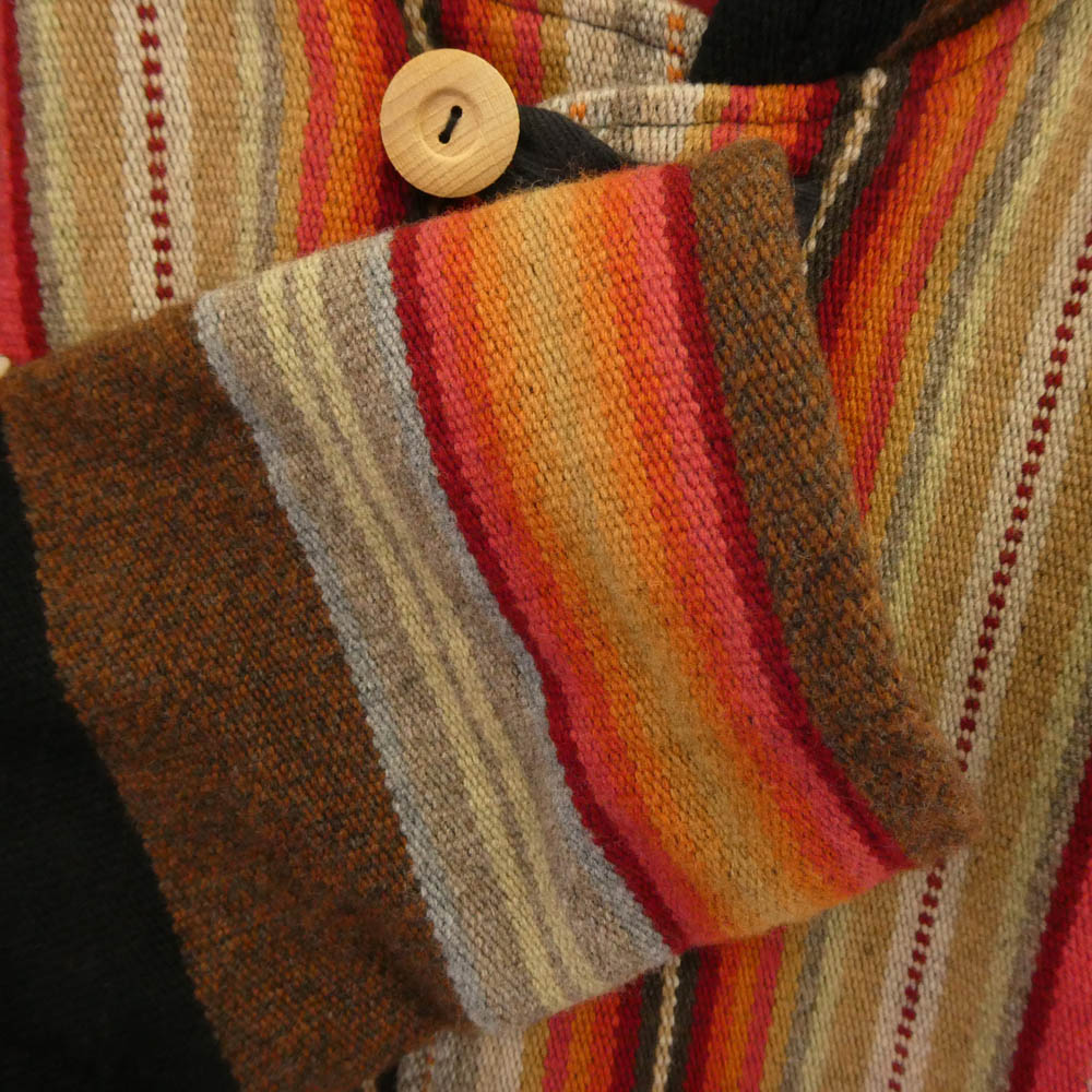 TENDERLOIN テンダーロイン 14SS T-BOHO COAT ネイティブラグ ストライプ柄 カシミヤ混 ウールコート M【美品】【中古】