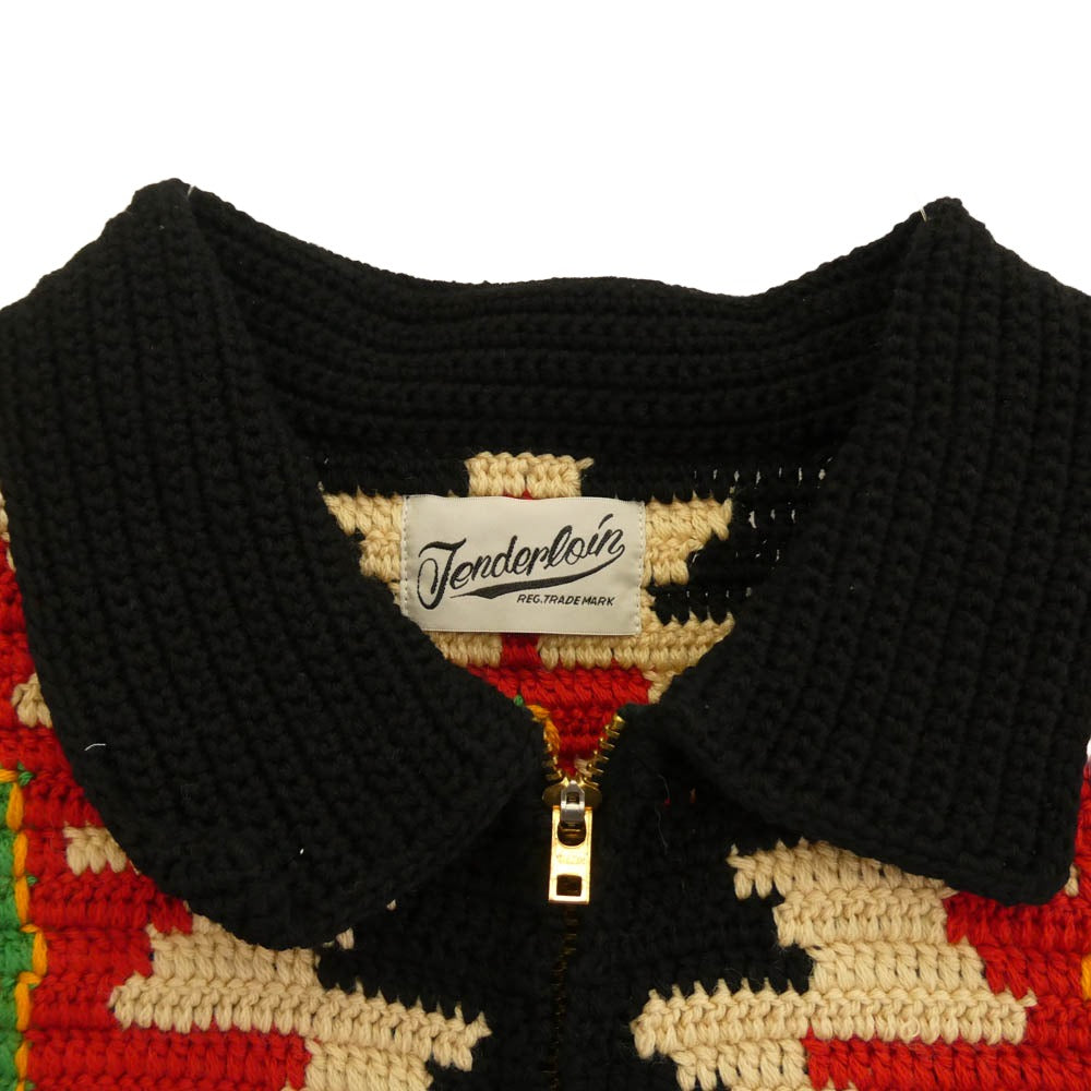 TENDERLOIN テンダーロイン 本店限定 T-COWICHAN ネイティブ カウチン ニット セーター ジャケット TALON ZIP ブラック系 M【美品】【中古】