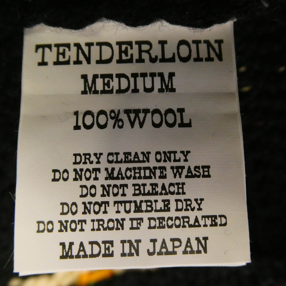 TENDERLOIN テンダーロイン 本店限定 T-COWICHAN ネイティブ カウチン ニット セーター ジャケット TALON ZIP ブラック系 M【美品】【中古】