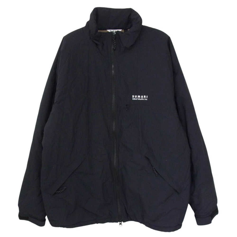 シュマリ Thinsulate PUFFER JACKET ロゴ刺繍 シンサレート パファー 中綿 ナイロン ジャケット ブラック系 2【中古】