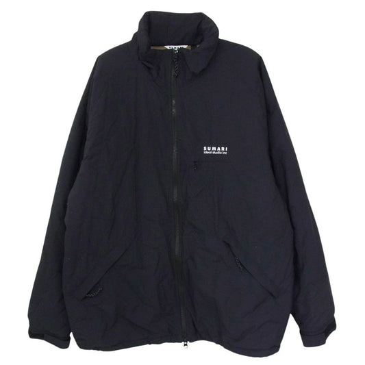 シュマリ Thinsulate PUFFER JACKET ロゴ刺繍 シンサレート パファー 中綿 ナイロン ジャケット ブラック系 2【中古】