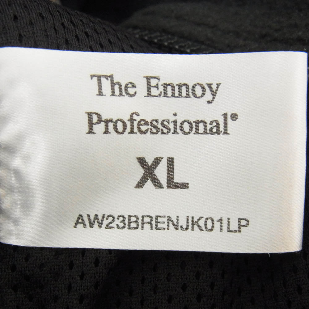 The Ennoy Professional ザ エンノイ プロフェッショナル 23AW AW23BRENJK01LP CITY FLEECE ロゴ刺繍 シティ ジップアップ フリース ジャケット ブラック系 XL【中古】