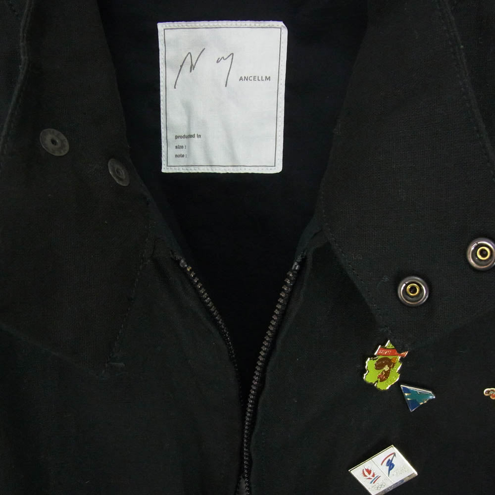 ANCELLM アンセルム ANC-JK08-EX GARDEN ガーデン別注 PATCHWORK BLOUSON EX パッチワーク ブルゾン フルジップ ショート ジャケット ブラック系 OS【中古】