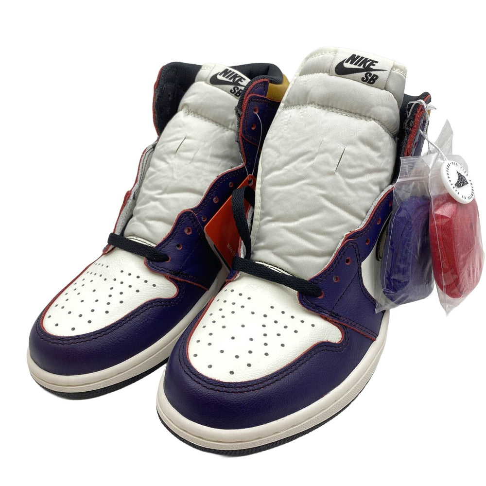 NIKE ナイキ CD6578-507 【フェイクバスターズ鑑定済】 SB × Air Jordan 1 Retro High La To Chicago AJ1 エアジョーダン1 ハイカットスニーカー パープル系 ゴールド系 27cm【新古品】【未使用】【中古】