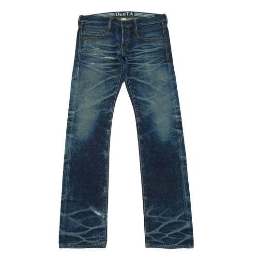 ディーティーエー DTA--001 ダメージ加工 デニム パンツ コットン 日本製 インディゴブルー系 29【中古】