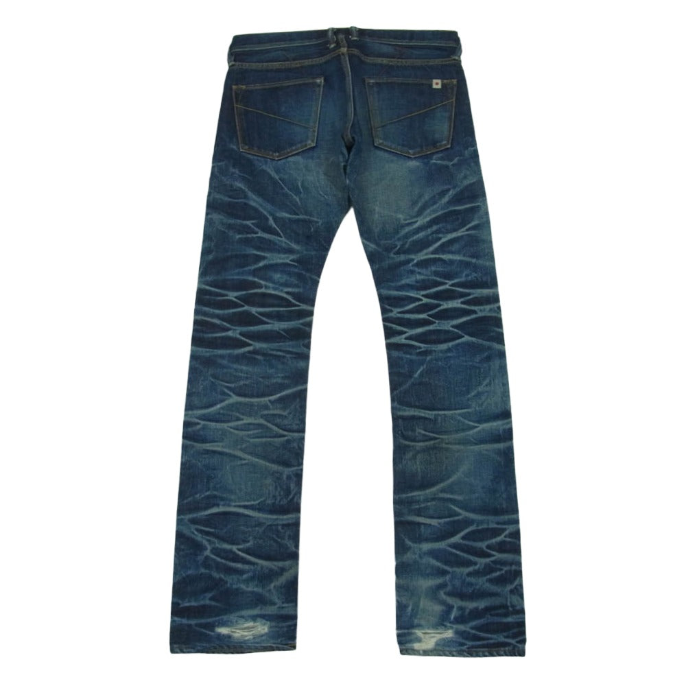 ディーティーエー DTA--001 ダメージ加工 デニム パンツ コットン 日本製 インディゴブルー系 29【中古】