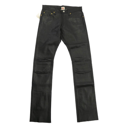 ソメ STF56105 カウレザー スリムパンツ ブラック系 M【極上美品】【中古】
