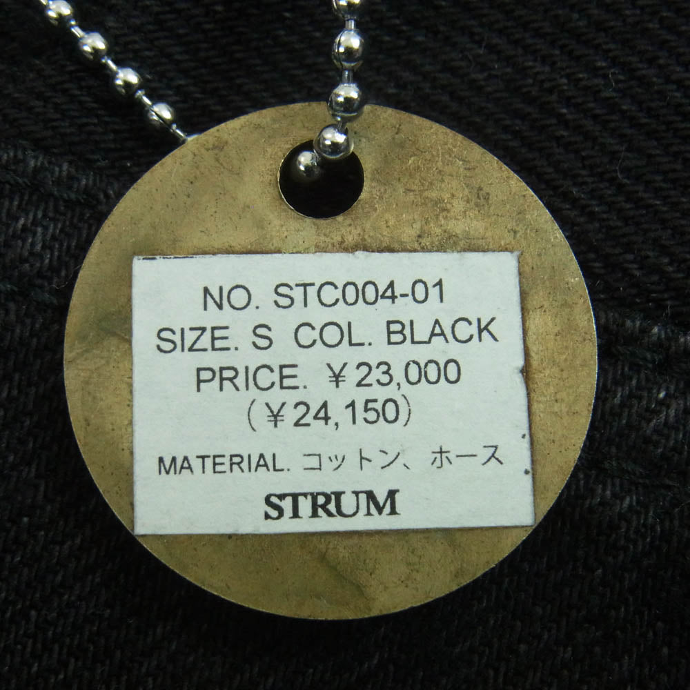 ストラム STC004-01 ホースハイド レザーポケット ブラック デニム パンツ ブラック系 S【美品】【中古】