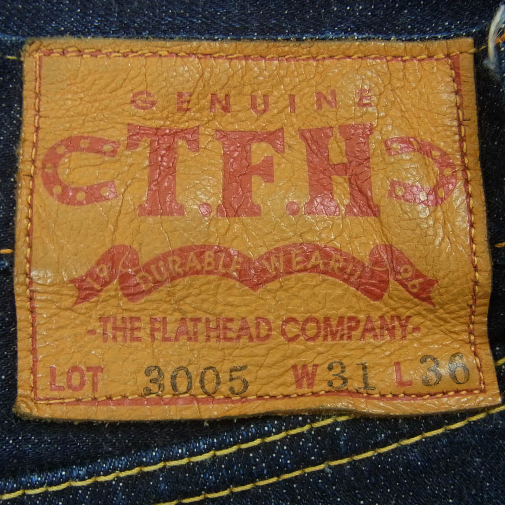 THE FLAT HEAD ザフラットヘッド LOT3005 セルビッジ デニム パンツ コットン 日本製 インディゴブルー系 W31 L36【中古】