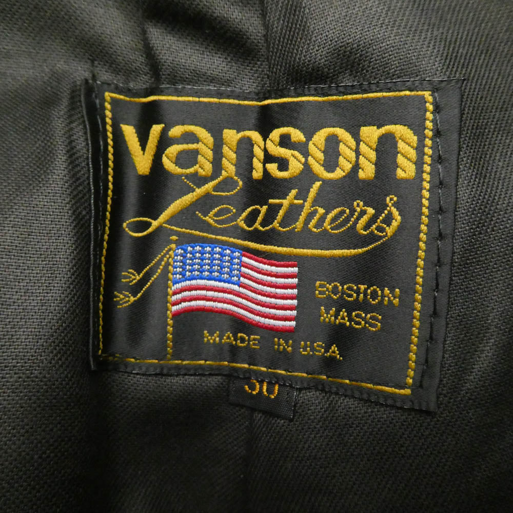 VANSON バンソン USA製 レザー パンツ ブラック系 30【中古】