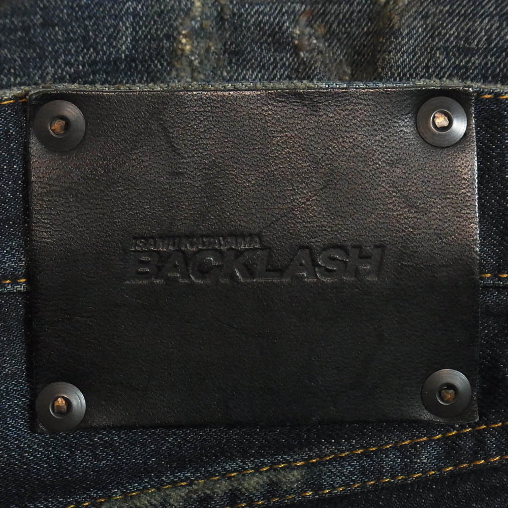 ISAMUKATAYAMA BACKLASH イサムカタヤマバックラッシュ 1483-11C AULD TRIANGLE クラッシュ加工 スキニー デニムパンツ インディゴブルー系 M【中古】