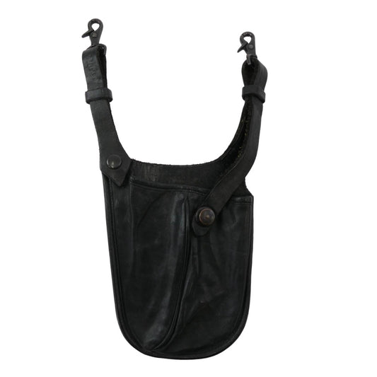 ISAMUKATAYAMA BACKLASH イサムカタヤマバックラッシュ 33695 ダブルショルダー フルタンニン製品染め ウエストホルダー 中サイズ レザー バッグ ブラック系【中古】