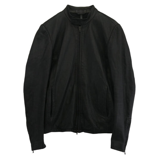 KAZUYUKI KUMAGAI ATTACHMENT カズユキクマガイアタッチメント KB42-078 ディアスキン シングルライダース レザージャケット ブラック系 1【中古】