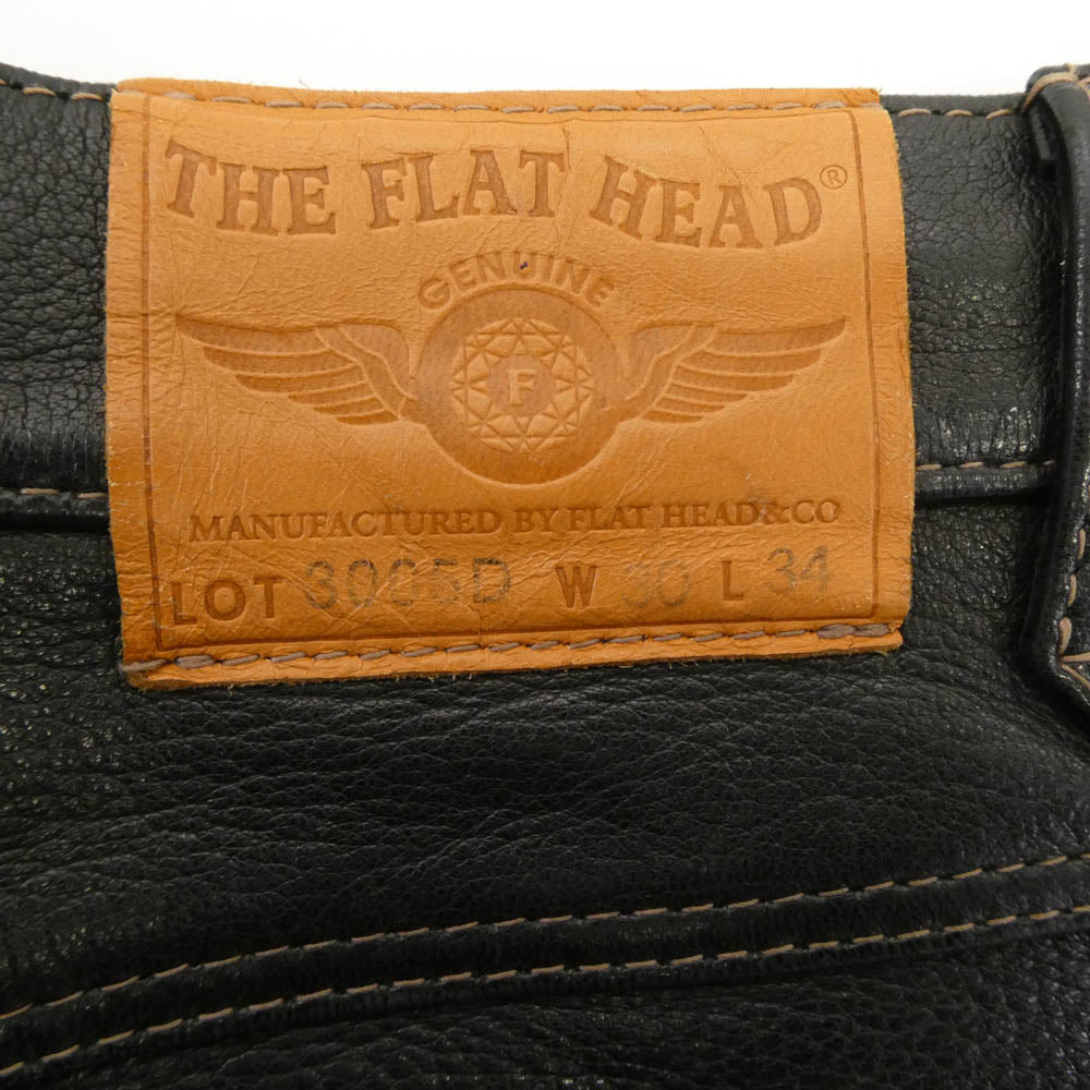 THE FLAT HEAD ザフラットヘッド LOT3005D ディアスキン レザーパンツ ブラック系 30【中古】