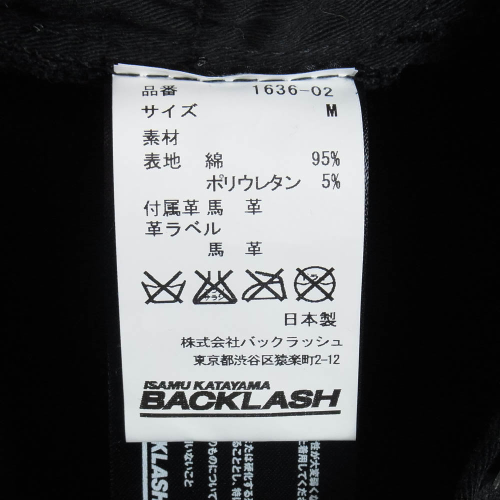 ISAMUKATAYAMA BACKLASH イサムカタヤマバックラッシュ 1636-02 DELTA BLUES ジャパンホースレザー切替パンツ ブラック系 M【極上美品】【中古】