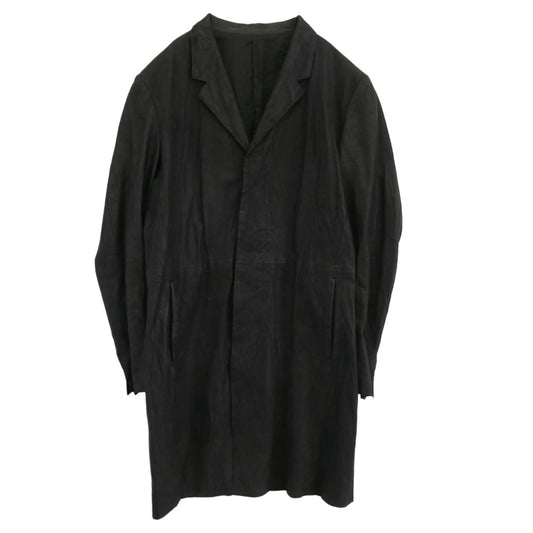 ストラム STL028-03 カーフシュリンク仕上げ レザー ロングジャケット レザーコート ブラック系 M【中古】