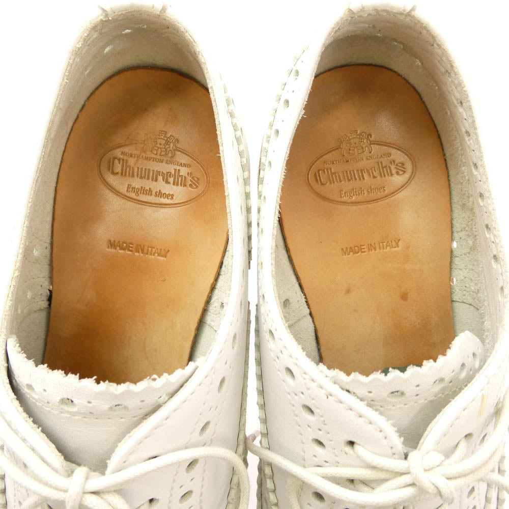 CHURCH'S チャーチ PRESTIGE HOLE プレステージ ウィングチップ レザー シューズ ホワイト系 36【中古】