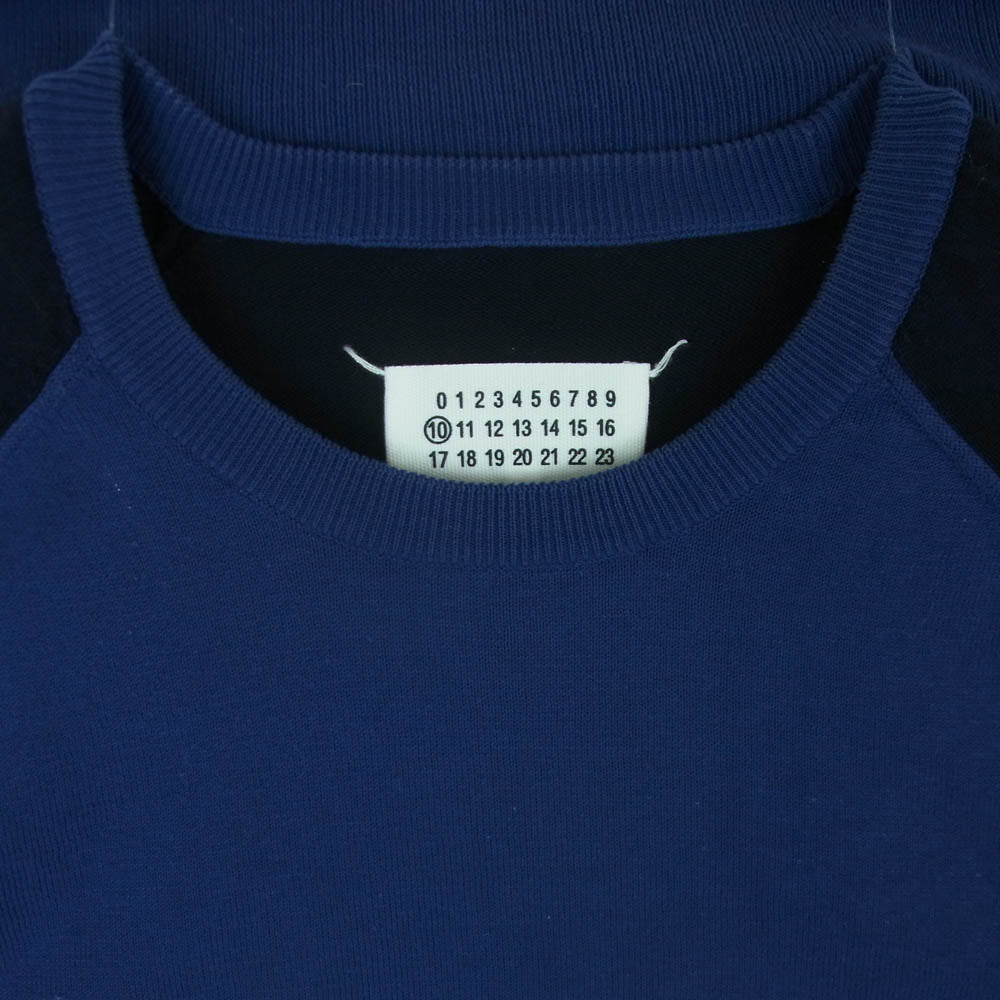 MAISON MARTIN MARGIELA メゾンマルタンマルジェラ 15SS S50HA0574 10ライン 四つタグ バイカラー ニット セーター ネイビー系 ダークネイビー系 ブラック系 M【中古】