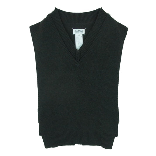 MAISON MARGIELA メゾンマルジェラ 21AW S50TH0050 14ライン 四つタグ Vネック ウール ニット ベスト ダークグレー系 S【中古】