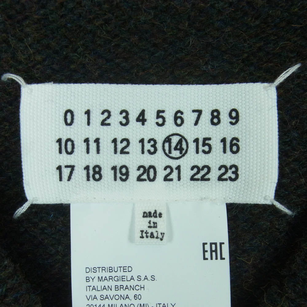 MAISON MARGIELA メゾンマルジェラ 21AW S50TH0050 14ライン 四つタグ Vネック ウール ニット ベスト ダークグレー系 S【中古】