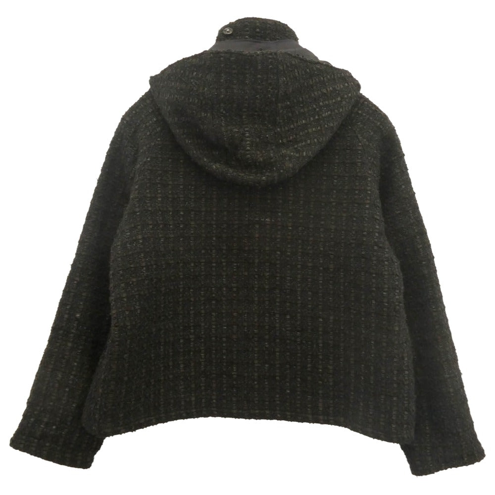 オーベルジュ 24AW AU24A01 GABRIEL ガブリエル ツイード 襟レザー切替 ツイード ジャケット ブルゾン ブラック系 40【中古】